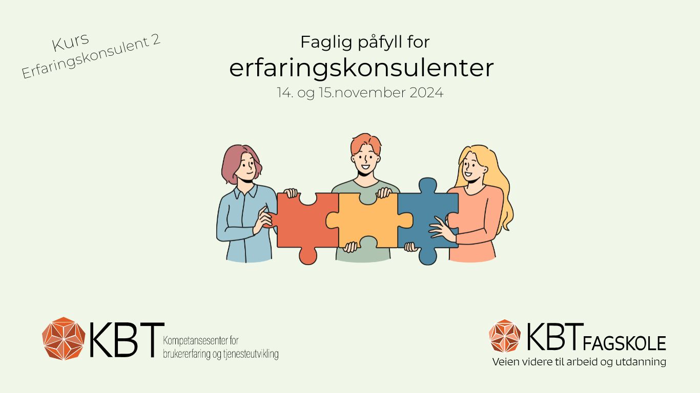 Faglig påfyll for erfaringskonsulenter – ledige plasser på kurs